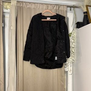 Wonder Nation Black Quilted Raincoat for Kids